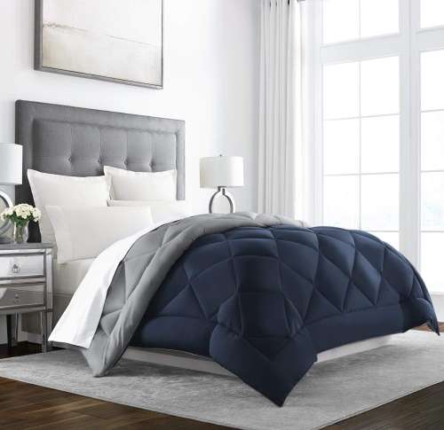 שמיכת פוך זוגית ענקית רב עונתית  King Blue Navy