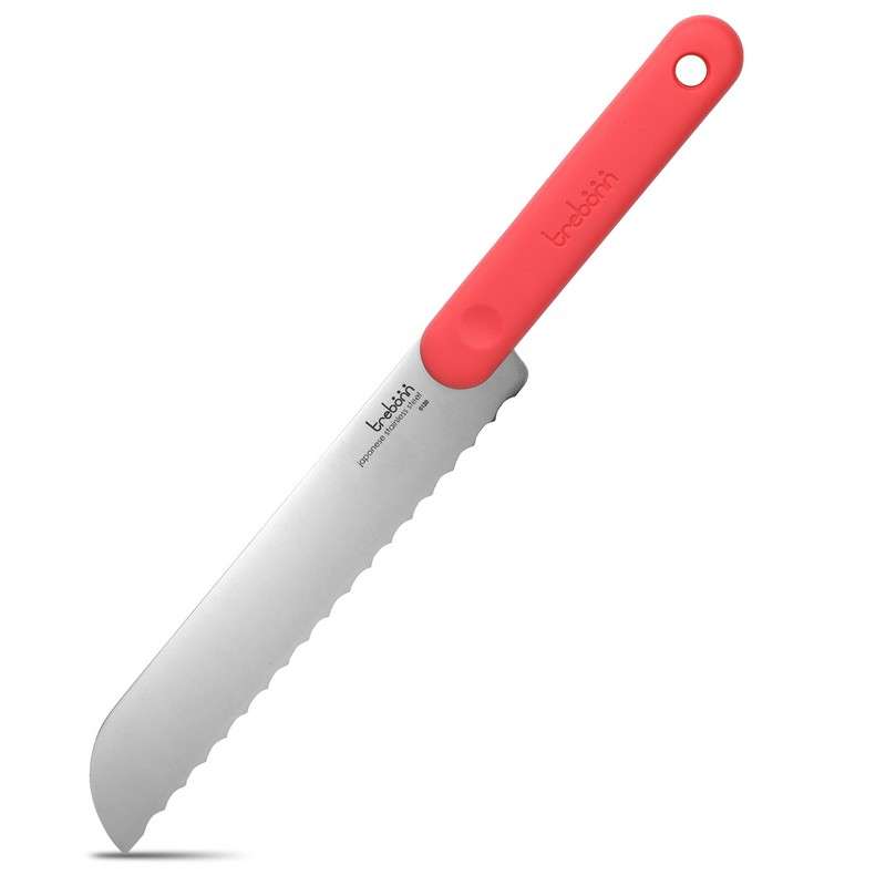סכין לחם Stainless steel עם ידית לא מחליקה בצבע אדום 20 ס"מ
