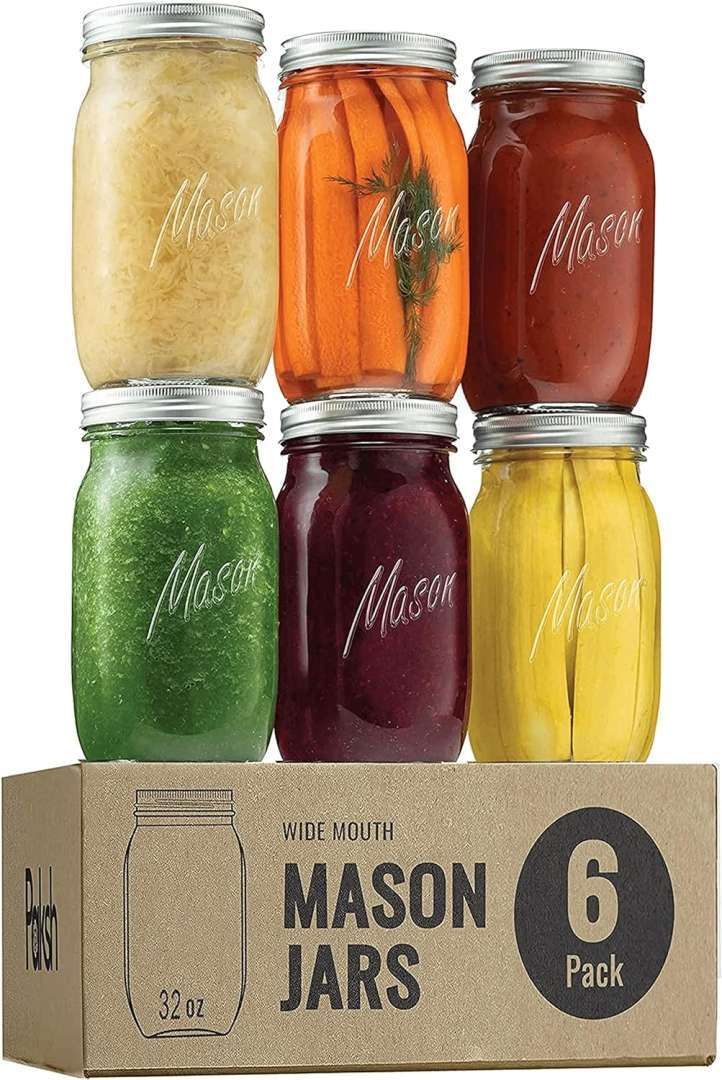 סט 6 צנצנות 473 מ"ל Mason Jars
