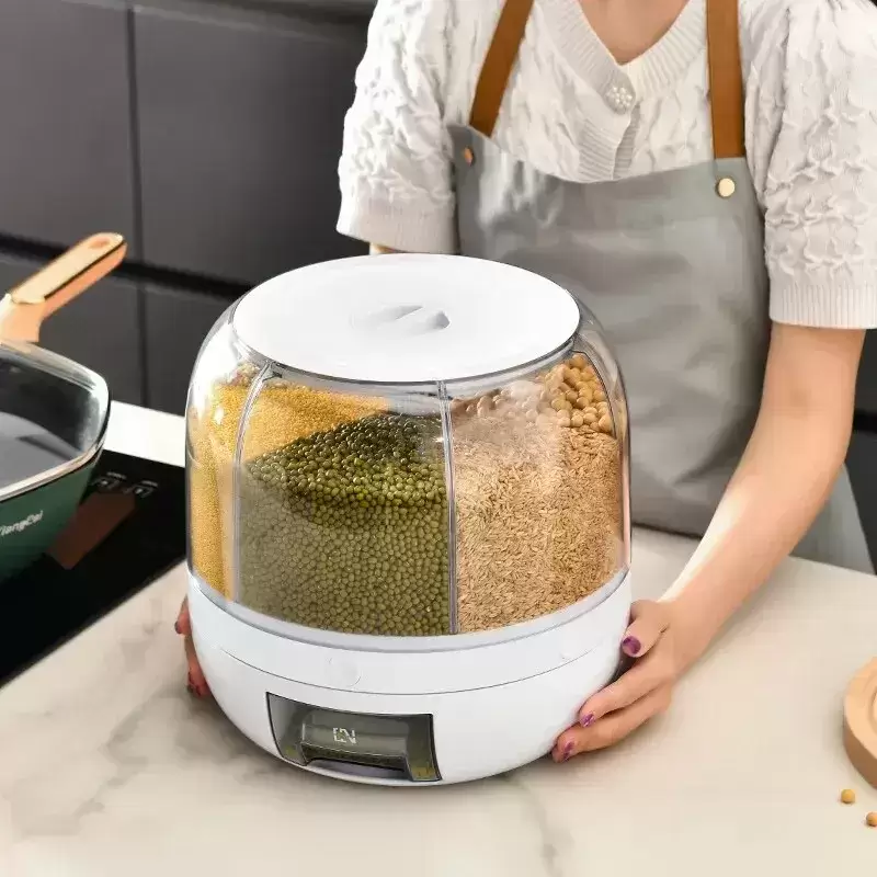 מיכל סגור לאחסון קטניות עם מחלק סיבובי