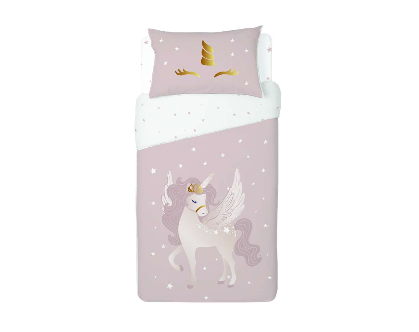 סט מצעים מיטה וחצי דגם UNICORN GOLD