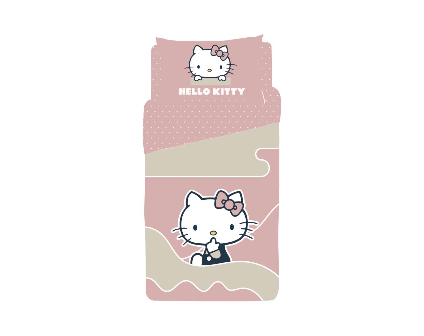 סט מצעים מיטה וחצי דגם HELLO KITTY