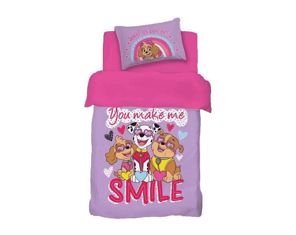 סט מצעים מיטה וחצי דגם Paw Patrol Smile