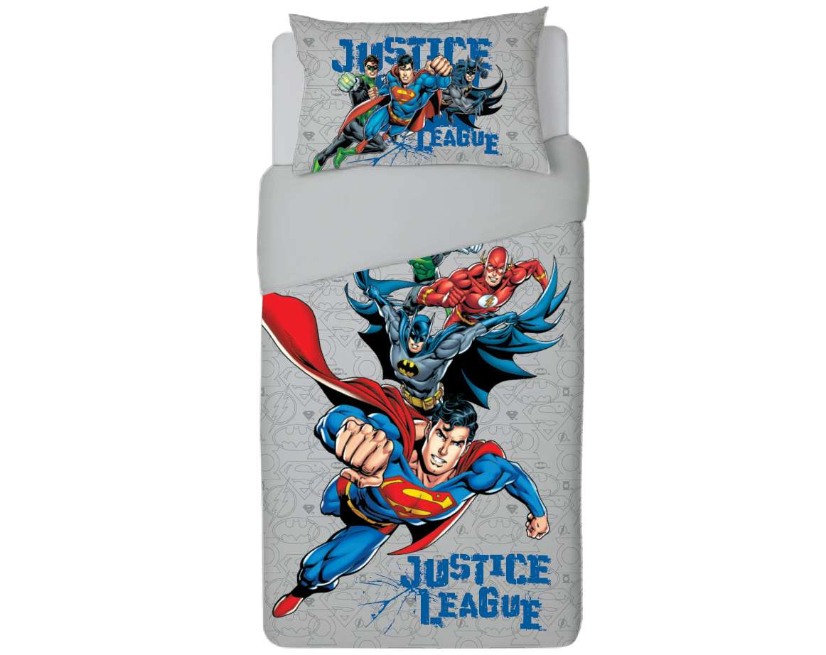 סט מצעים נוער 100% כותנה דגם JUSTICE LEAGUE