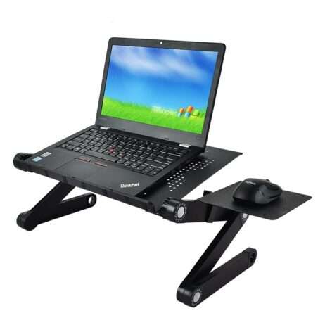 שולחן מתכוונן למחשב נייד + משטח לעכבר + מערכת קירור USB