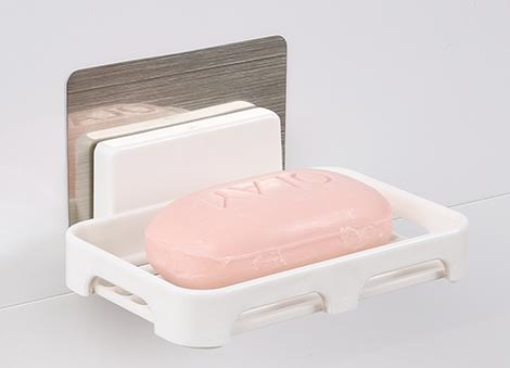 מתקן אחסון לסבון או סקוץ נצמד למשטח ללא קידוחים, פשוט מצמידים את מדבקת הפלא הרב שימושית למשטח חלק