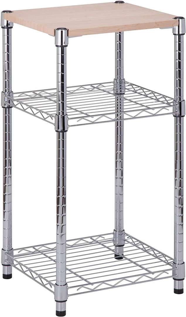 מעמד אחסון  עם מדפי רשת  ומדף עליון מעץ דגם SHF-04345 מבית HONEY CAN DO
