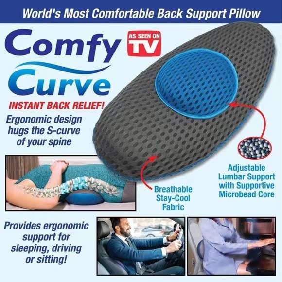 כרית ארגונומית לגב תחתון בשינה/ישיבה – COMFY CURVE